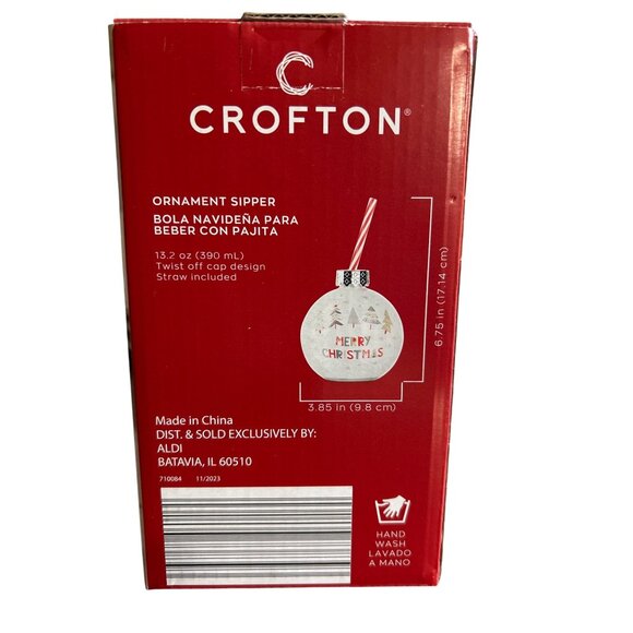 Crofton Ornament Sipper Cup - 13.2 Oz Christmas Tree Design W/ Straw - Picture 3 of 5